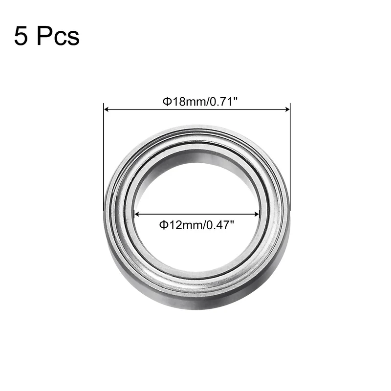 5pcs 6701ZZ Deep Groove Ball Bearings Chrome Steel Z2 Bearing 12mm x 18mm x 4mm