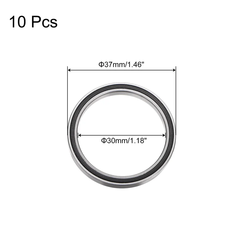 6706-2RS Deep Groove Ball Bearing10pcs 30x37x4mm Z2 Bearings Black