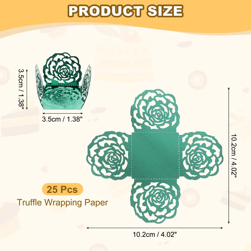 25PCS 4 Inch Truffle Wrappers for Wedding Birthday, Light Blue