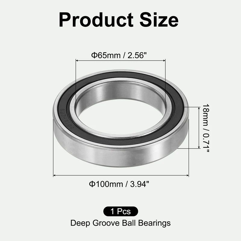 6013-2RS Deep Groove Ball Bearings 65x100x18mm ABEC3 Bearing