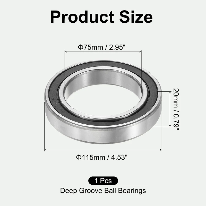 6015-2RS Deep Groove Ball Bearings 75x115x20mm ABEC3 Bearing