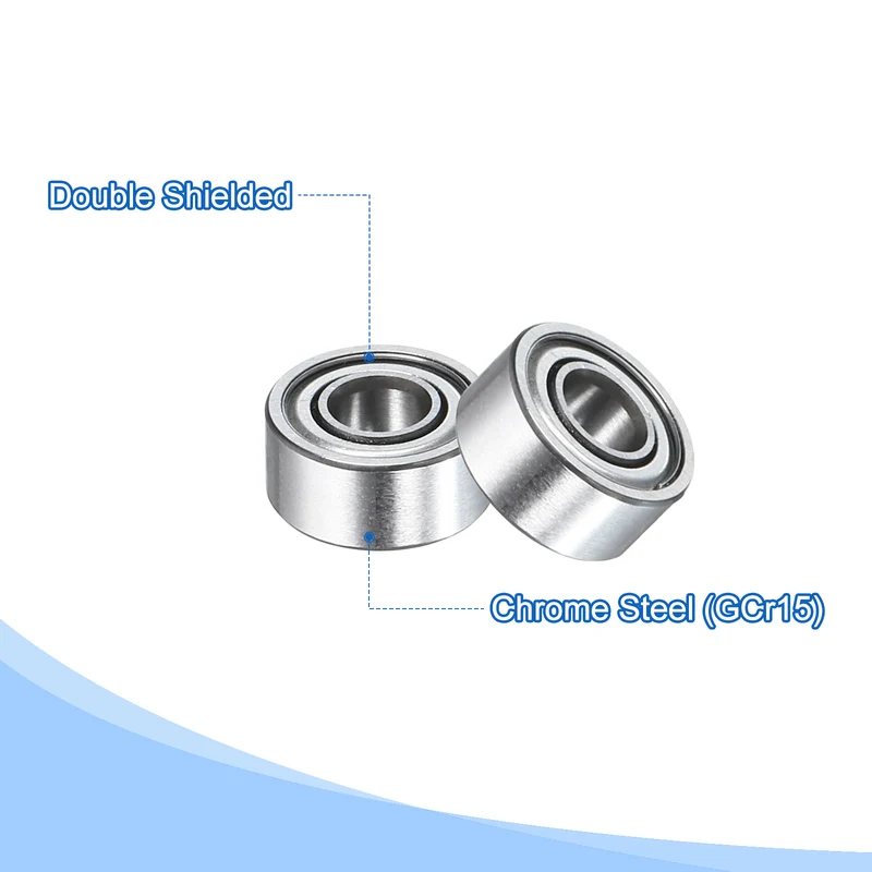 5Pcs R2-5ZZ Deep Groove Ball Bearings 1/8"x5/16"x9/64" Double Metal Shielded Z3