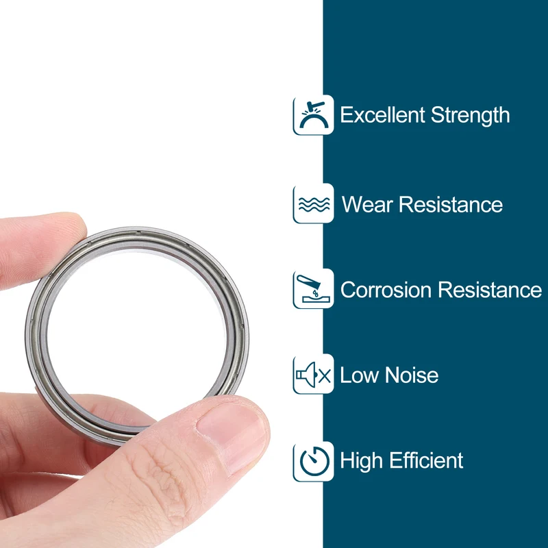 2pcs 6707ZZ Deep Groove Ball Bearings, Chrome Steel Z2 Double Metal, 35x 44x 5mm