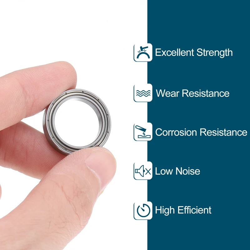 8pcs 6702ZZ Deep Groove Ball Bearings, Chrome Steel Z2 Double Metal, 15x 21x 4mm