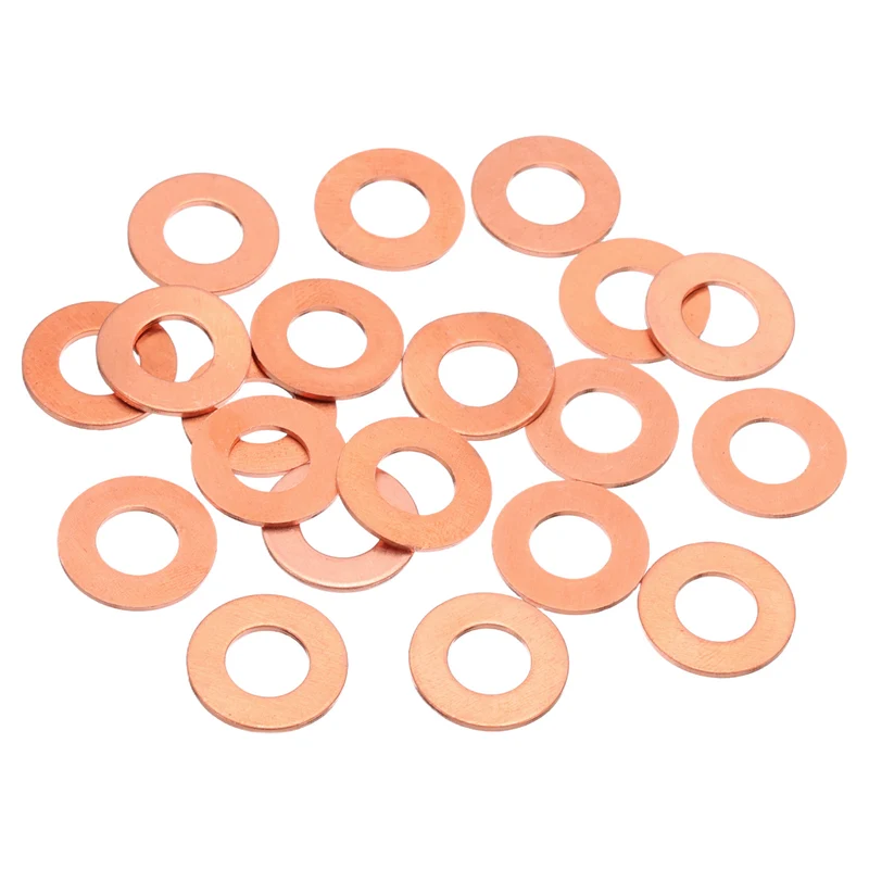 20Pcs M8 Flat Copper Washers 8x16x1mm Copper Flat Sealing Ring Washers