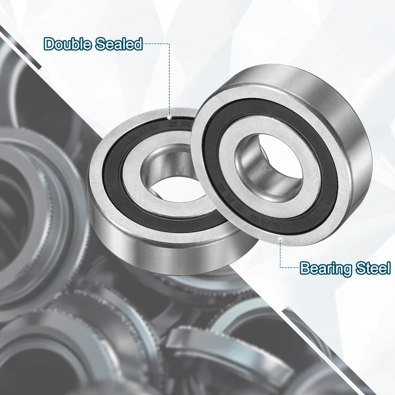 1638-2RS Deep Groove Ball Bearing, 3pcs, 3/4" x 2" x 9/16", Z2 Double Rubber