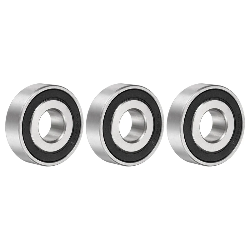 1628-2RS Deep Groove Ball Bearing, 3pcs, 5/8" x 1-5/8" x 1/2", Z2 Double Rubber