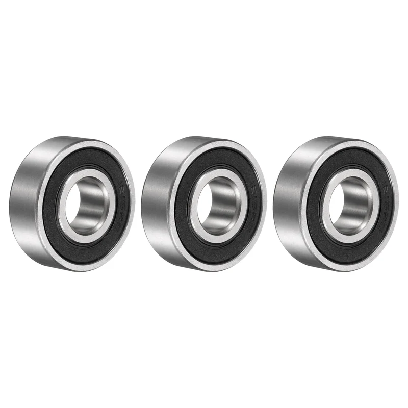 1615-2RS Deep Groove Ball Bearing, 3pcs, 7/16" x 1-1/8" x 3/8", Z2 Double Rubber