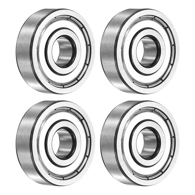 4Pcs 6200ZZ Deep Groove Ball Bearing, 10x30x9 mm Double Shielded Chrome Steel