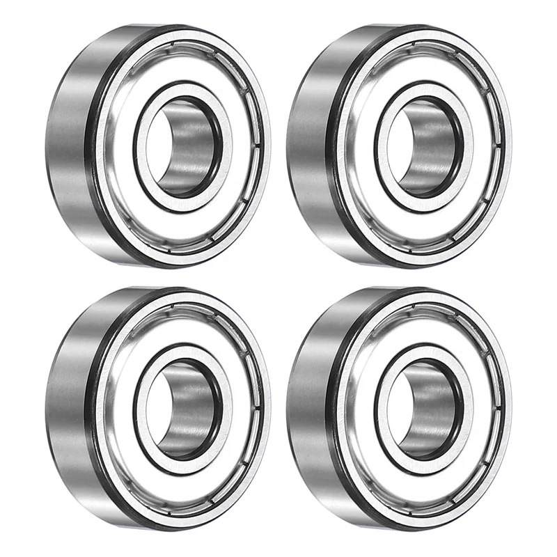 4Pcs 6201ZZ Deep Groove Ball Bearing, 12x32x10 mm Double Shielded Chrome Steel