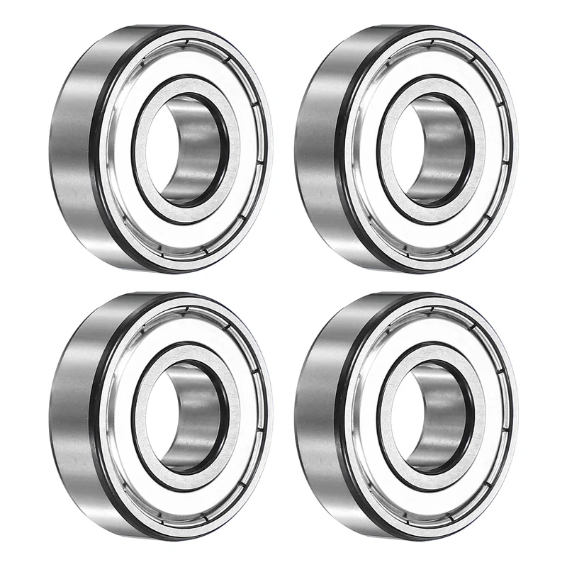 4Pcs 6203ZZ Deep Groove Ball Bearing, 17x40x12 mm Double Shielded Chrome Steel