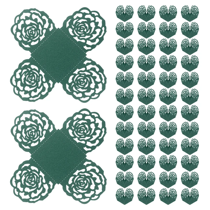 50PCS 4 Inch Truffle Wrappers for Wedding Birthday, Dark Green