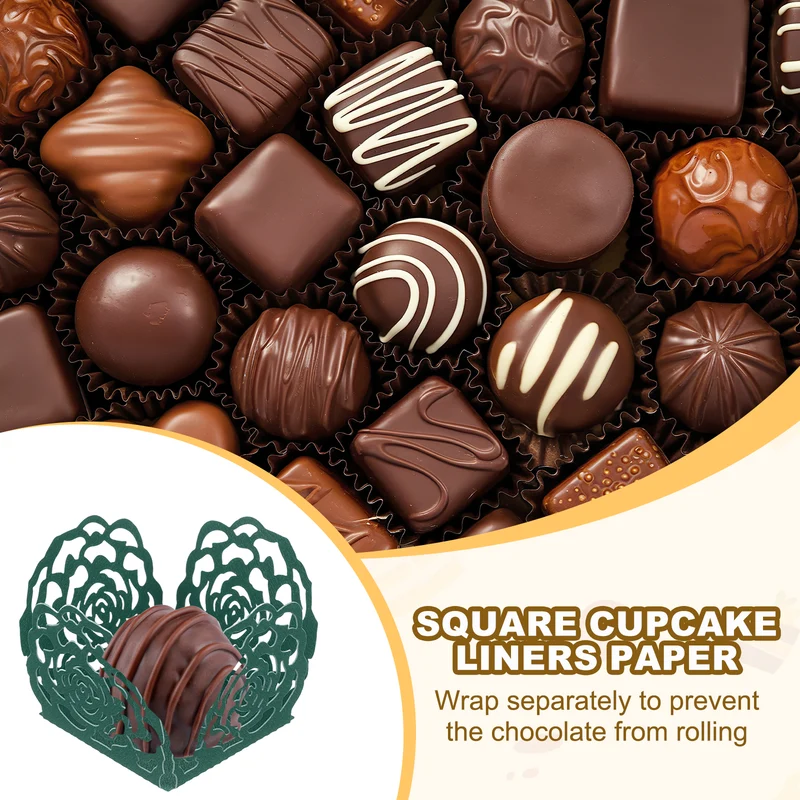 50PCS 4 Inch Truffle Wrappers for Wedding Birthday, Dark Green