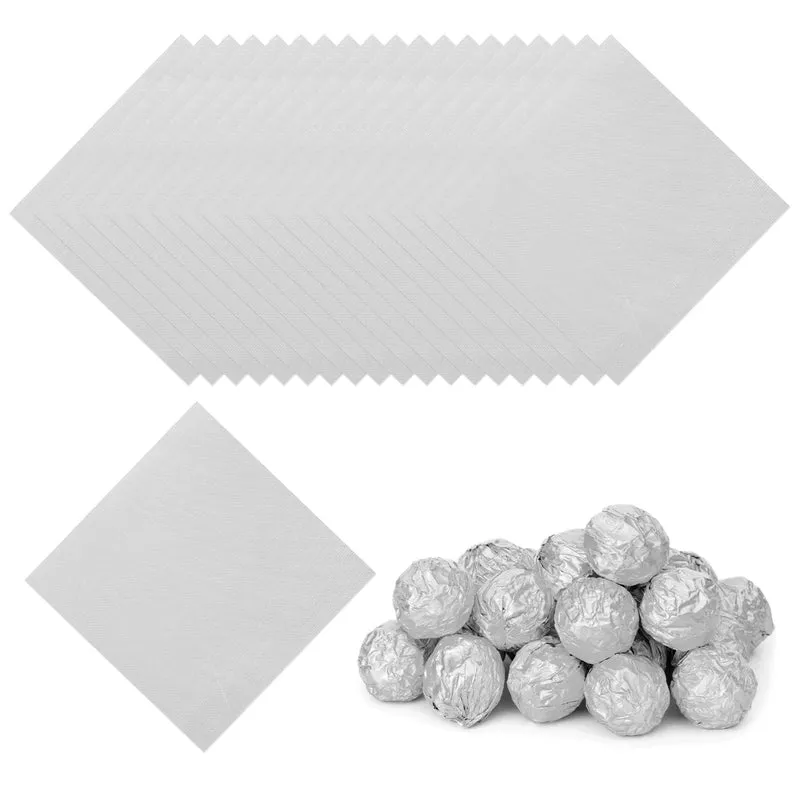 200 Pcs 5x5 Inch Foil Candy Wrappers Chocolate Wrapping Paper Light Silver