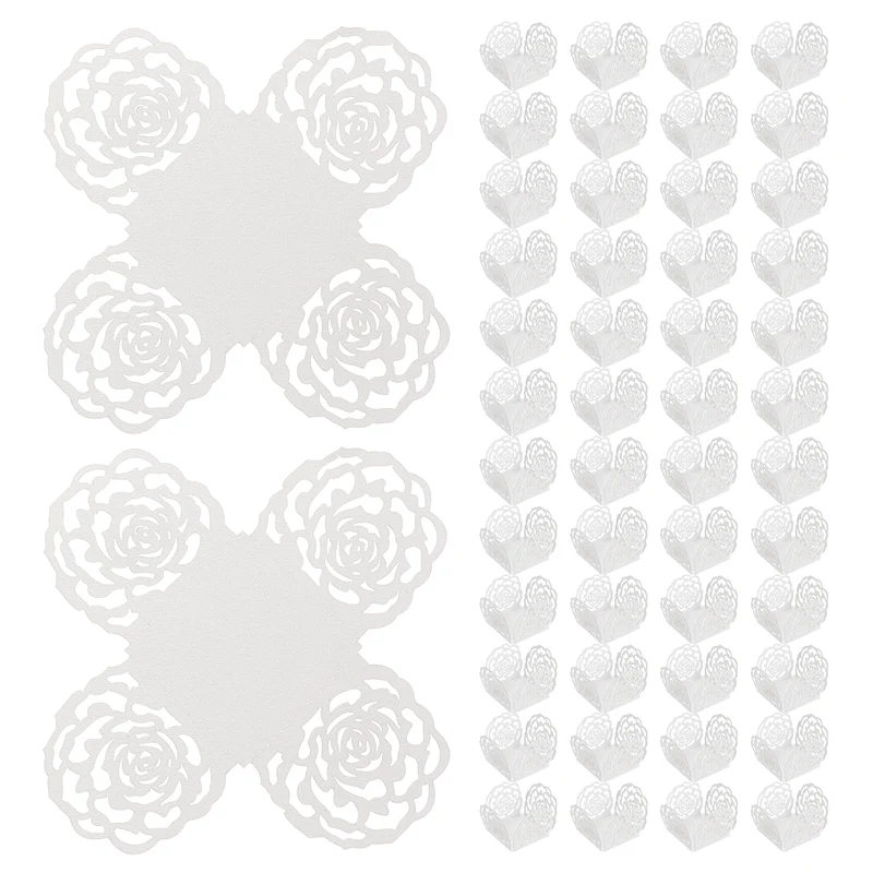 50PCS 4 Inch Truffle Wrappers for Wedding Birthday, White