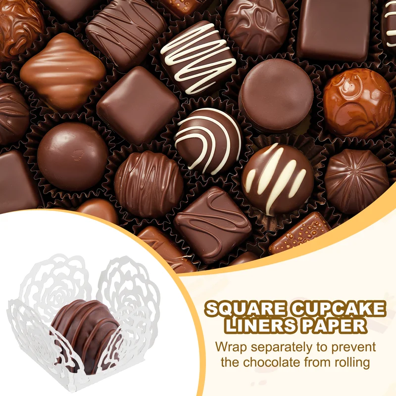 50PCS 4 Inch Truffle Wrappers for Wedding Birthday, White