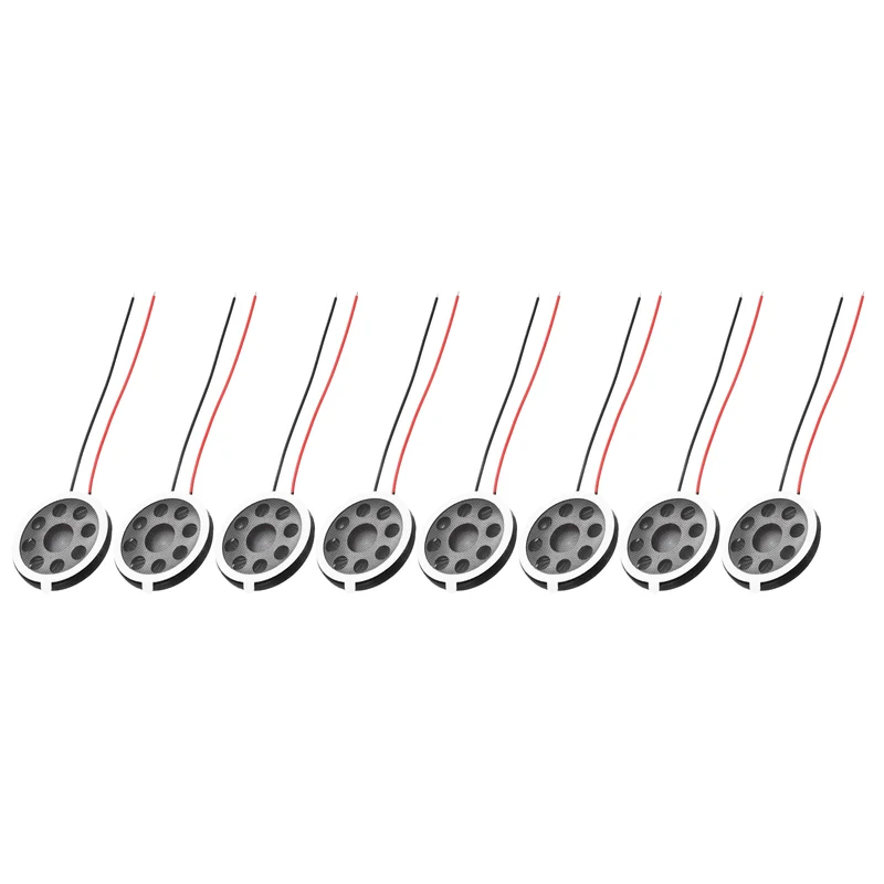 8Pcs 1W 8 Ohm 26mm/1.02" Small Round Internal Magnetic Speaker Black