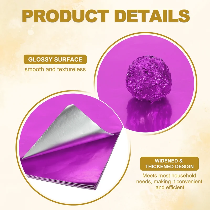200 Pcs 4x4 Inch Foil Candy Wrappers Chocolate Wrapping Paper Rose Red