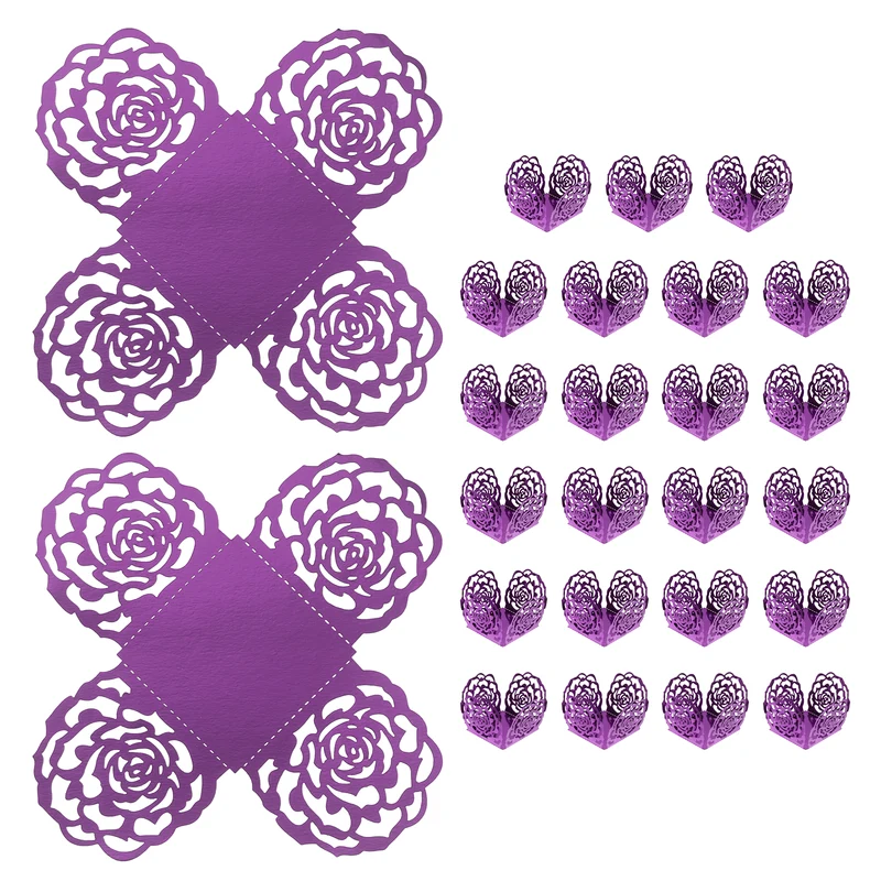 25PCS 4 Inch Truffle Wrappers for Wedding Birthday, Dark Purple