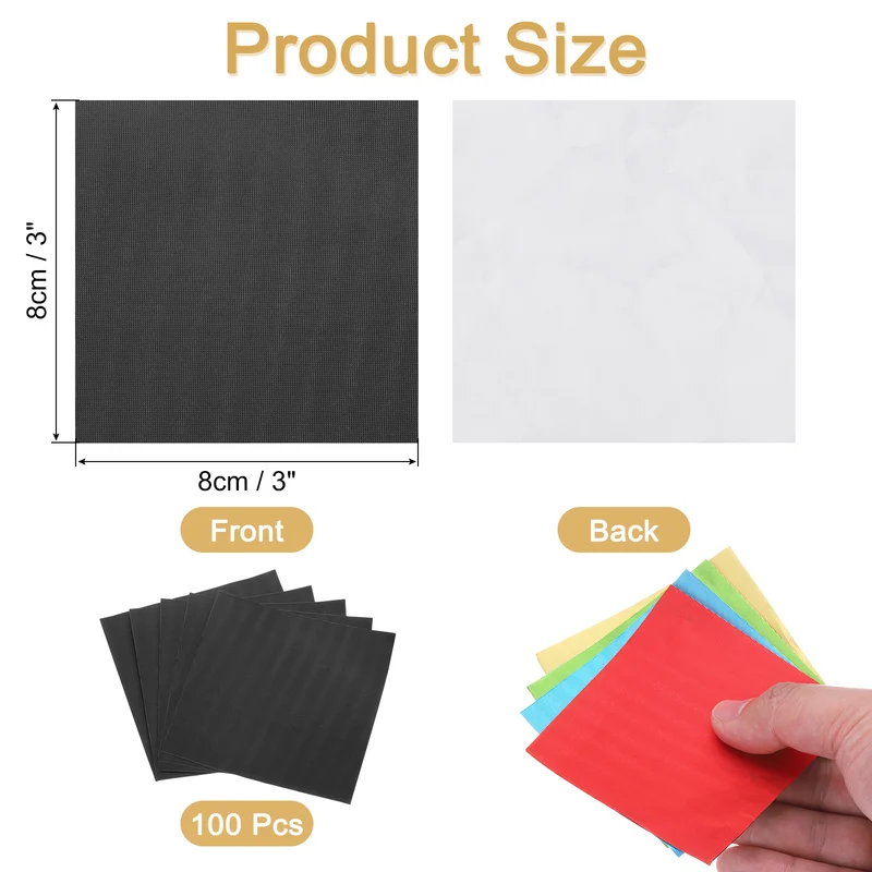 100pcs Black Foil Candy Chocolate Wrappers, 3x3" Checkered Wrapping Paper