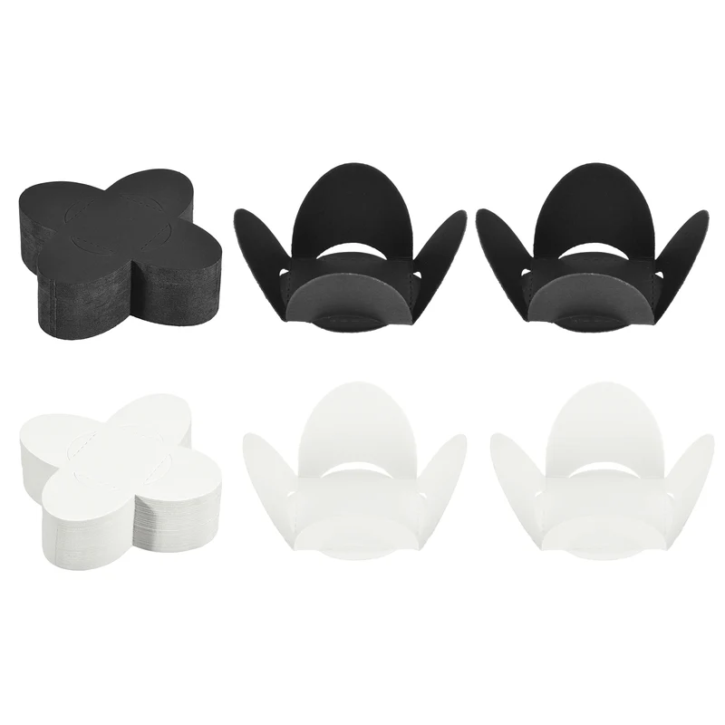 100Pcs Truffle Wrappers, Mini Cupcake Liners Chocolate Cups Liners, Black/White