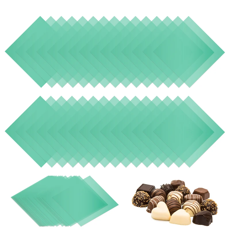 150Pcs Candy Wrappers 4 x 4 Inch Chocolate Wrap Paper for Lollipop Green