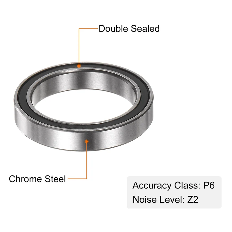 10pcs 6703-2RS Deep Groove Ball Bearing 17x23x4mm Z2 Bearings Black