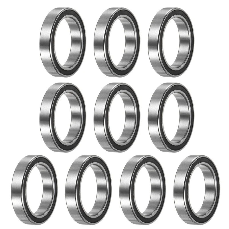 6702-2RS Deep Groove Ball Bearing,10pcs 15x21x4mm Z2 Bearings,Black
