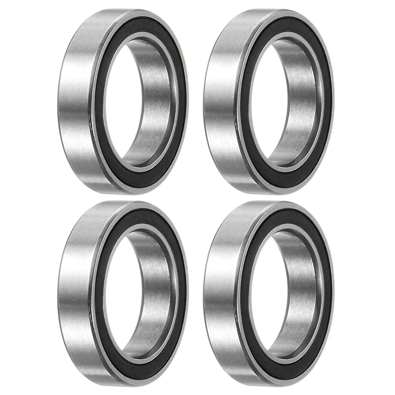 4pcs 6701-2RS Deep Groove Ball Bearing 12x18x4mm Z2 Bearings Black