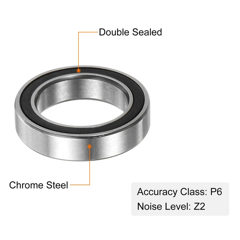 10pcs 6701-2RS Deep Groove Ball Bearing 12x18x4mm Z2 Bearings Black