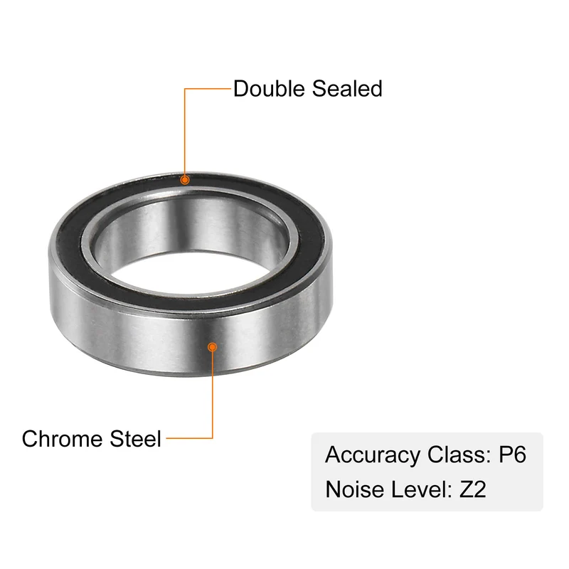 6700-2RS Deep Groove Ball Bearing,10pcs 10x15x4mm Z2 Bearings,Black