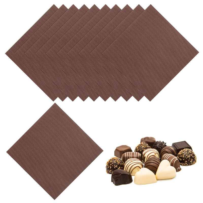 100 Pcs Candy Foil Wrappers, 4.7 x 4.7 Inch Chocolate Wrappers, Brown