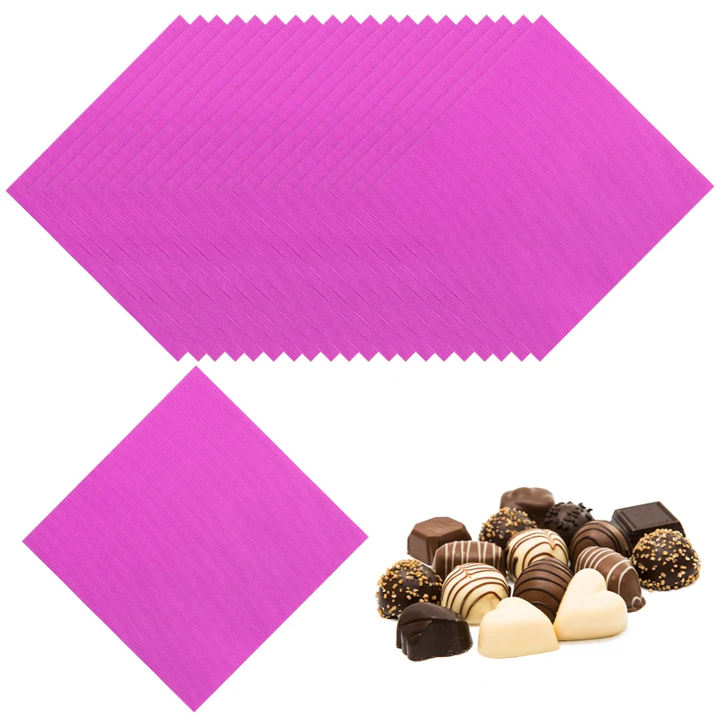 400 Pcs Candy Foil Wrappers, 3.1 x 3.1 Inch Chocolate Wrappers, Rose Red