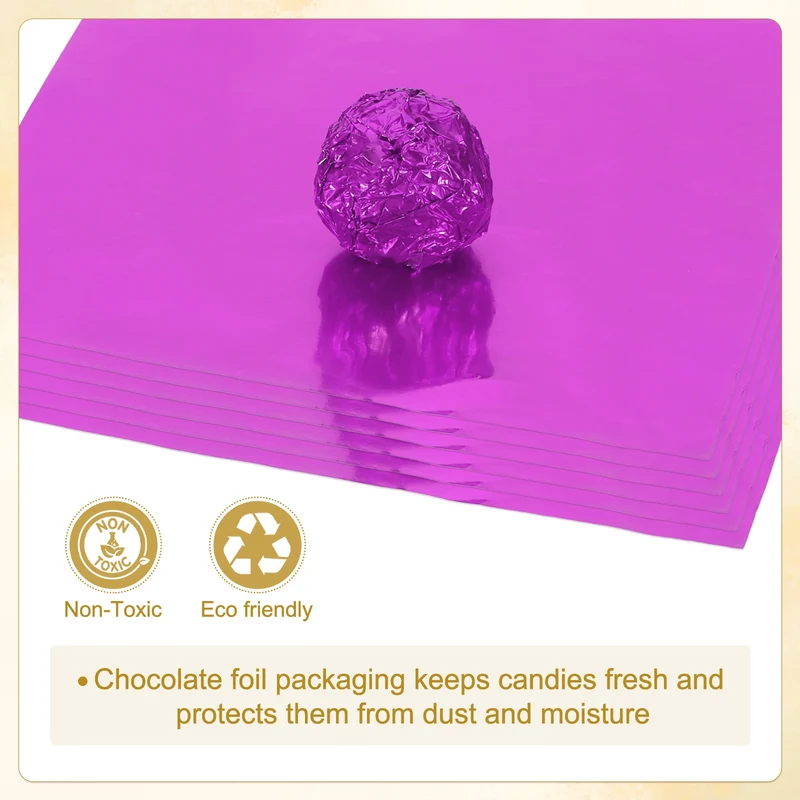 200 Pcs 3x3 Inch Foil Candy Wrappers Chocolate Wrapping Paper Rose Red