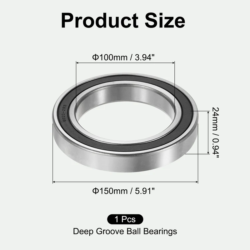 6020-2RS Deep Groove Ball Bearings 100x150x24mm ABEC3 Bearing