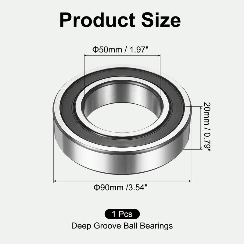 6210-2RS Deep Groove Ball Bearings 50x90x20mm ABEC3 Bearing