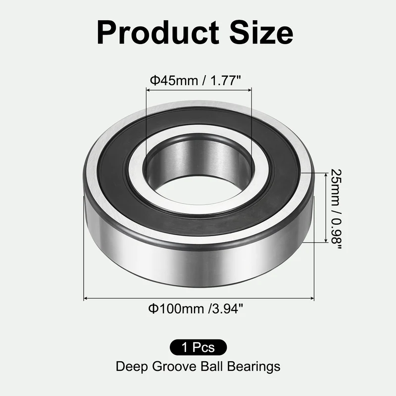 6309-2RS Deep Groove Ball Bearings 45x100x25mm ABEC3 Bearing