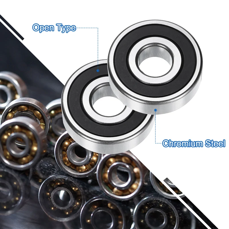 6302-2RS Deep Groove Ball Bearings, 2pcs 15 x 42 x 13mm C3 Double Sealed Gcr15