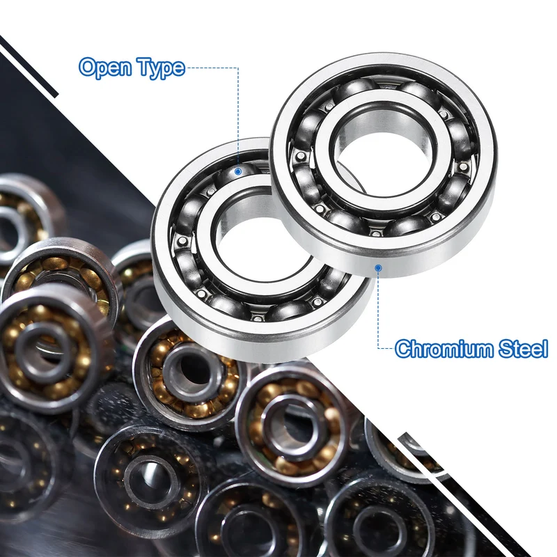 6204 Deep Groove Ball Bearings, 2pcs 20 x 47 x 14mm C3 Open Type Chrome Steel