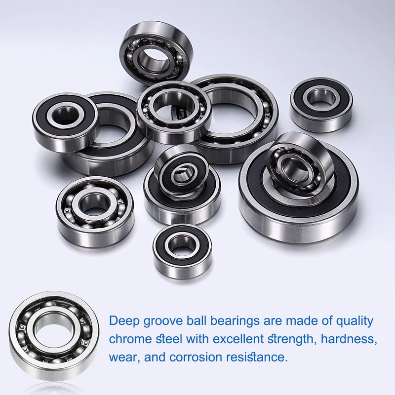 6203 Deep Groove Ball Bearings, 2pcs 17 x 40 x 12mm C3 Open Type Chrome Steel