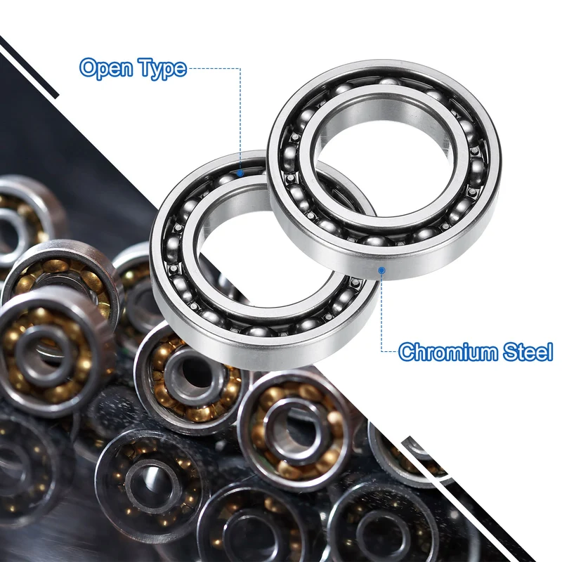 6008 Deep Groove Ball Bearings, 2pcs 40 x 68 x 15mm C3 Open Type Chrome Steel