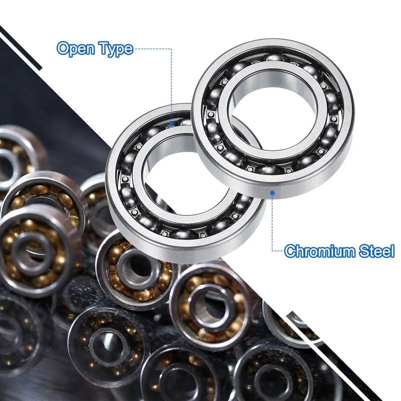 6005 Deep Groove Ball Bearings, 2pcs 25 x 47 x 12mm C3 Open Type Chrome Steel