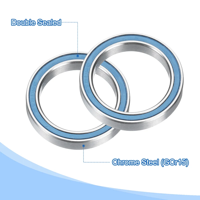 8pcs 6703-2RS Deep Groove Ball Bearings 17x23x4mm, P6(ABEC3), Blue