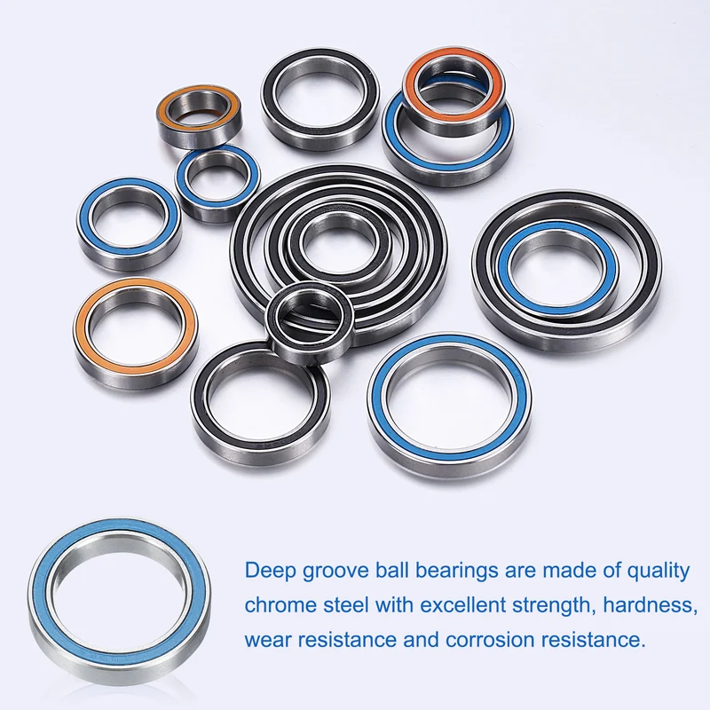 8pcs 6702-2RS Deep Groove Ball Bearings 15x21x4mm, P6(ABEC3), Blue