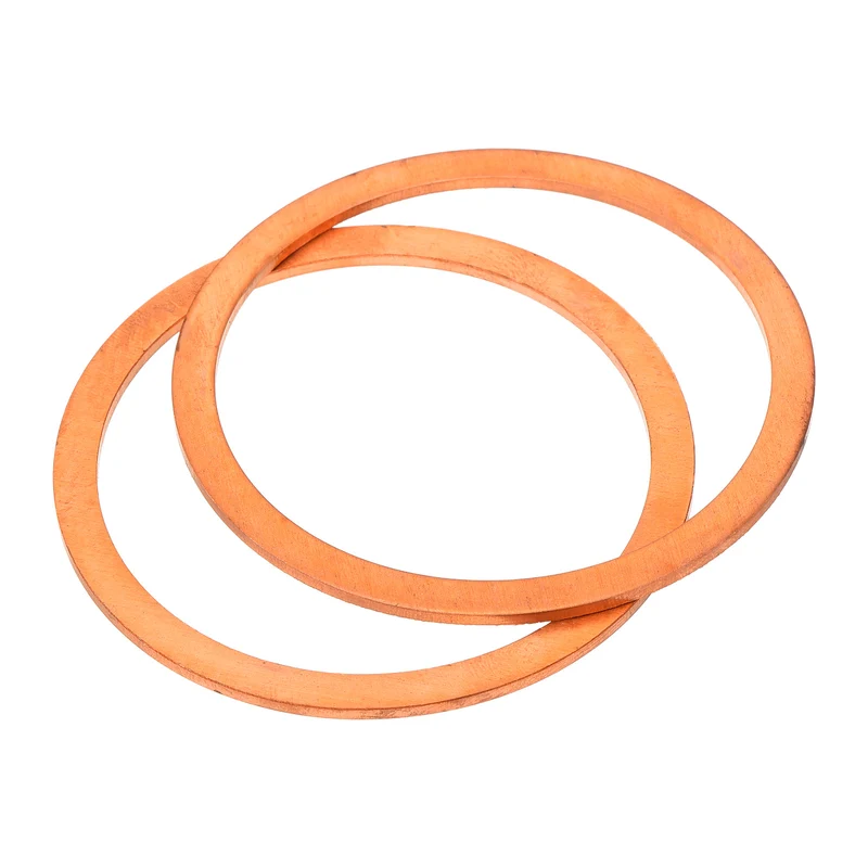 2 Pcs Flat Copper Washers 60x70x2mm Copper Flat Sealing Ring Washers