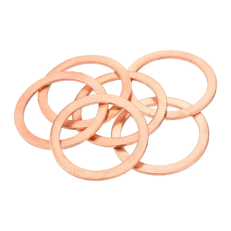 6 Pcs Flat Copper Washers 40x50x2mm Copper Flat Sealing Ring Washers