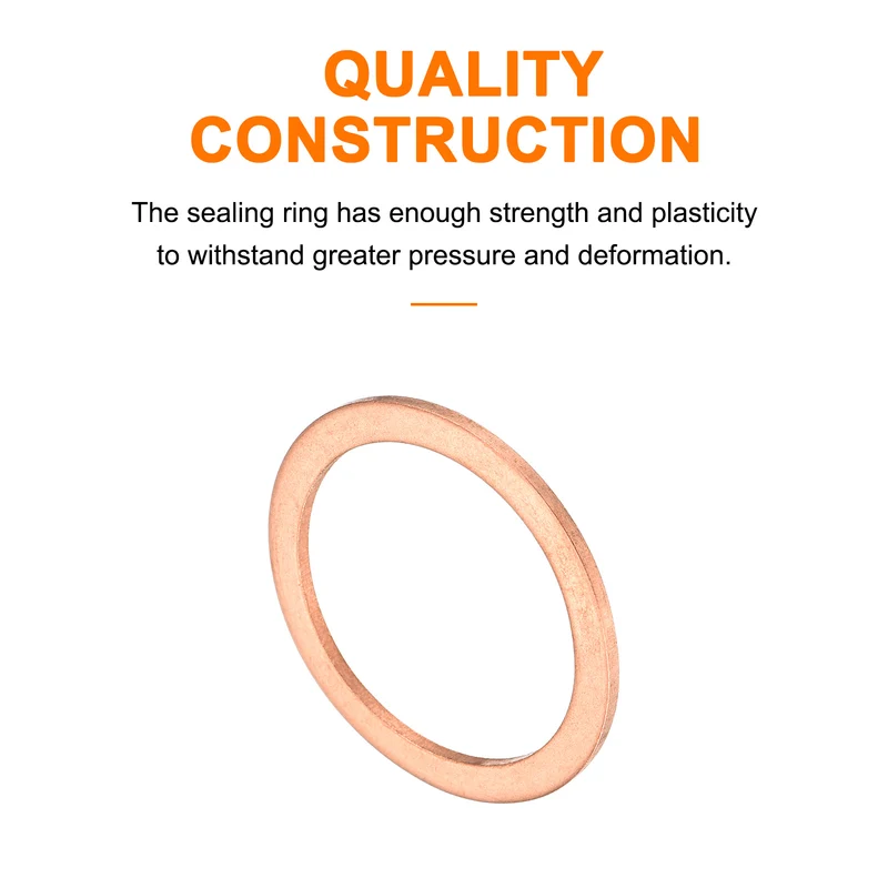 6 Pcs Flat Copper Washers 40x50x2mm Copper Flat Sealing Ring Washers