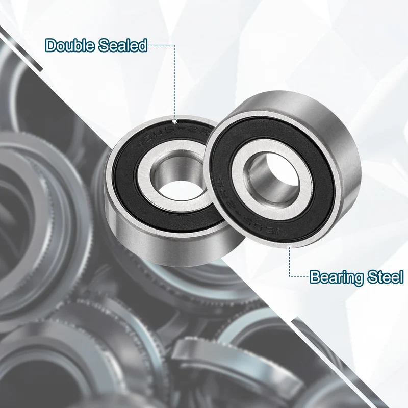 1605-2RS Deep Groove Ball Bearing, 3pcs 5/16" x 29/32" x 5/16", Z2 Double Rubber