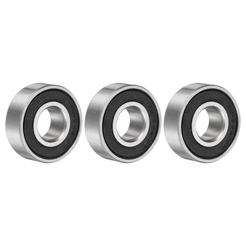 1606-2RS Deep Groove Ball Bearing, 3pcs, 3/8" x 29/32" x 5/16", Z2 Double Rubber