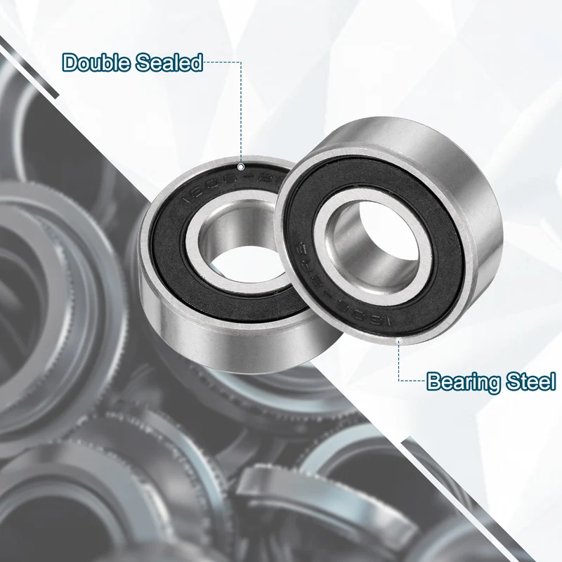1606-2RS Deep Groove Ball Bearing, 3pcs, 3/8" x 29/32" x 5/16", Z2 Double Rubber